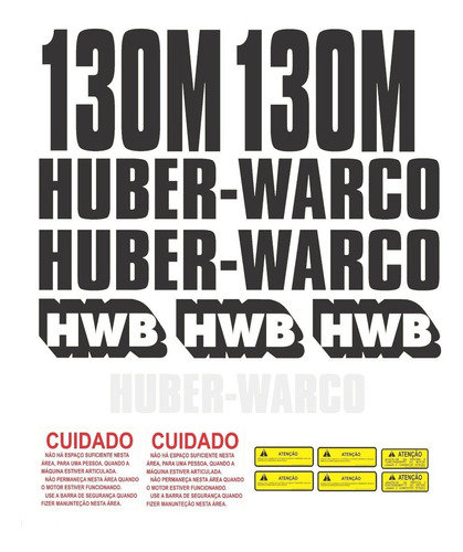 Kit Adesivos Motoniveladora Huber-warco 130m Ca-00406 Mq Cor