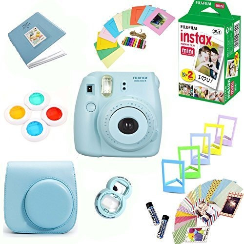 Fujifilm Instax Mini 8 Film Camera (azul) + Instax Mini Film