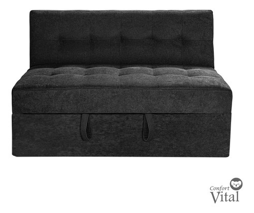 Sofá Cama Carrito Plegable Volantix Confort Vital Color Negro Diseño de la tela unica