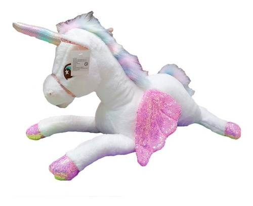 Peluche Pony Unicornio  Grande 60 Cm Felpa Alado Suave 