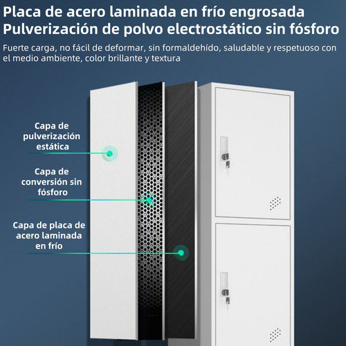Locker Metalico 1 A 5 Puertas Casillero Chapa 38x42x180cm Gris