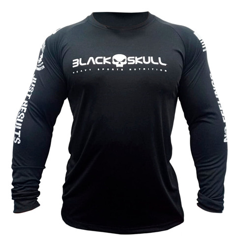 Camiseta Dry Fit Black Skull Manga Longa Black Skull