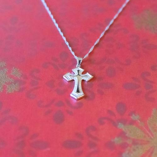 Imagen 7 de 8 de Joya Collar Plata 925 Cruz Religiosa Con Circones Unisex