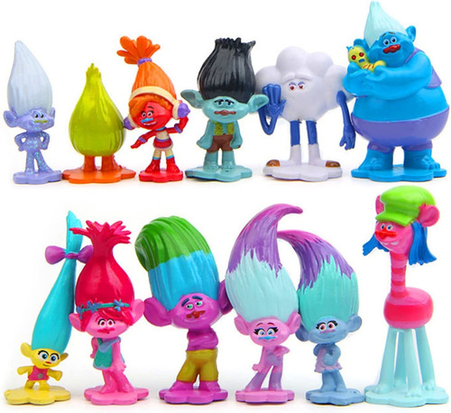 Paquete De 12 Juguetes Troll, 1.6 2.8 Mini Troll Figura...