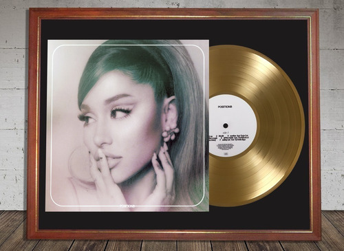 Ariana Grande Positions Tapa Lp Y Disco Oro En Cuadro