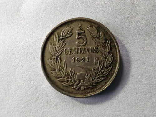 Moneda Chile 5 Centavos 1921 Niquel  X916