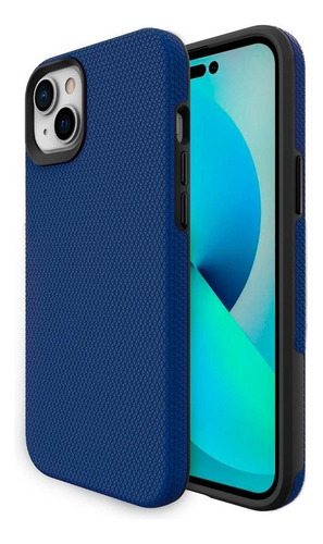 Capa Capinha Caso Dual Premium Para iPhone 14 Series Cor Azul iPhone 14 Plus (6,7)