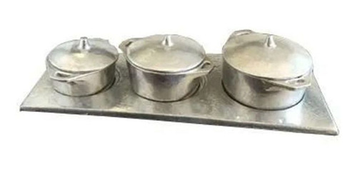 Kit Miniatura Caçarolas Alumínio Batido Porções Sem Fogão