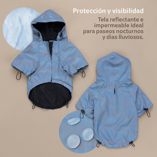 Chamarra Impermeable Reflectante Para Perro Chaqueta Con