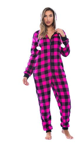 Just Love Buffalo Plaid Adulto Onesie / Sudadera Con Capucha