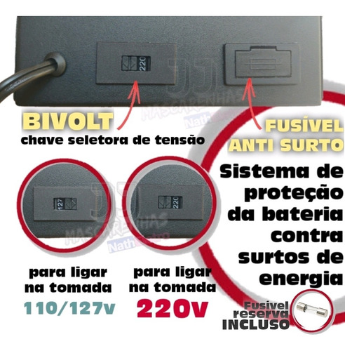 Imagem 3 de 6 de Auxiliar Partida Veícular 10a 12v Carregador Inteligente Biv
