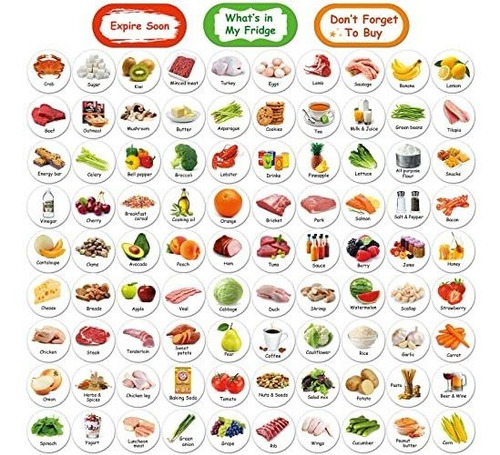 Imagen 1 de 7 de Iman Decorativo Morcart 90 Imanes De Alimentos Para Nevera,