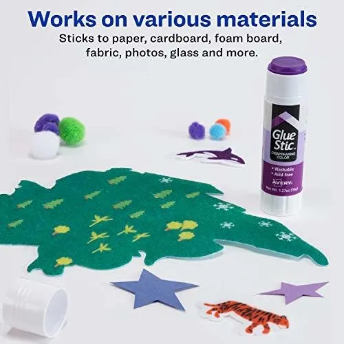 Avery Glue Stic Desaparición Del Color Púrpura, 1,27 Oz, Lav