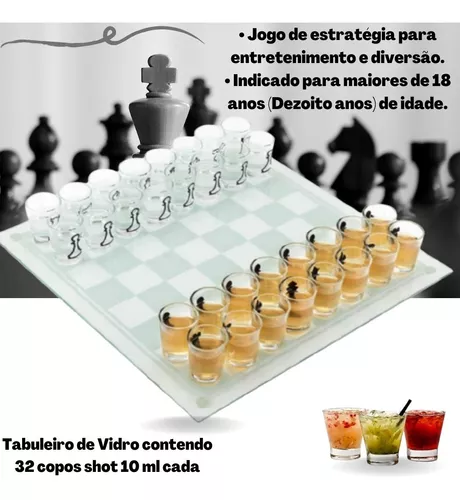 Jogo De Xadrez Tabuleiro Ideal Diversão Amigos Drink Oferta