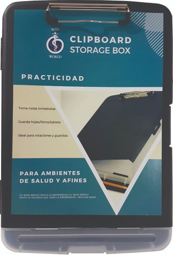 Clipboard Storage Box Negro / Blanco 