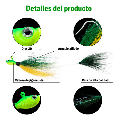 5 Señuelos Bailarinas De 28g (1oz) Plumero Largo Multicolor