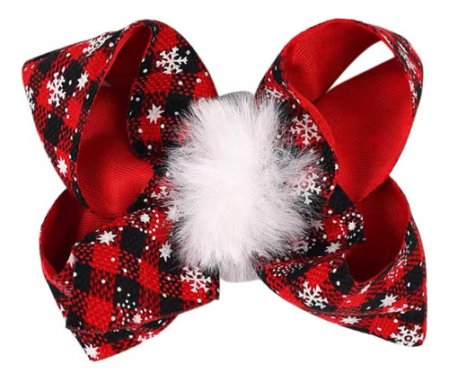 4 Moños Navideños Para El Cabello Pinzas Pelo Navidad Adorno