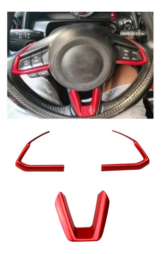 Moldura Cubre Volante Set 3 Pzas Compatible Mazda 2017-2019