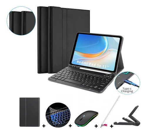 Funda C/teclado+mouse+lápiz Para Xiaomi Redmi Pad Se 11'' Ñ