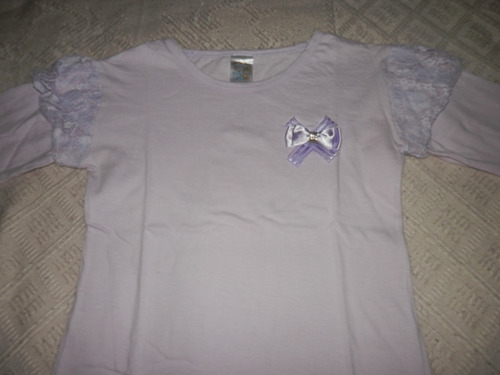 Lote 2 Camisetas Algodón Y Encaje-niña 5-6 Años (Usado)
