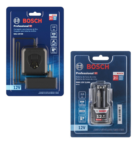 Cargador Bosch Gal 12v-20 + Batería Gba 12v 2.0 / Blister