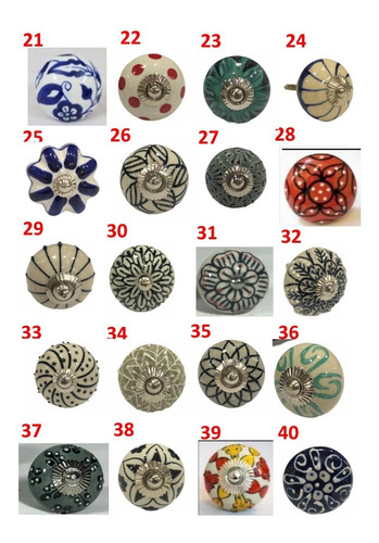 Imagen 4 de 7 de 16 Tiradores De Cerámica Manija Cajones Muebles Perilla