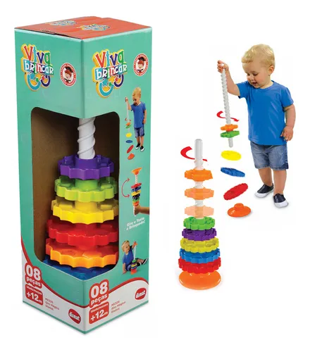 Brinquedo Didático Giro Mágico Colorido Engrenagem Bebês Cor Sortidas