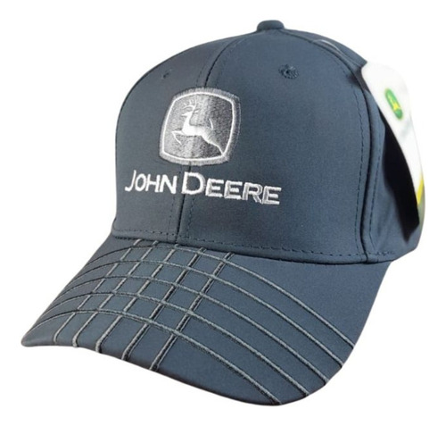 Gorra Estilo John Deere Gris Lisa Original Trucker Jd072 Gris Oscuro Único