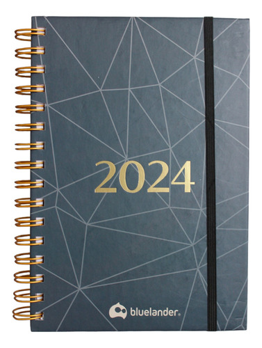 Agendas 2024 Escolares Organizador Planeador Diaria 21*16 Cm Color De La Portada Negro Agenda Espiral