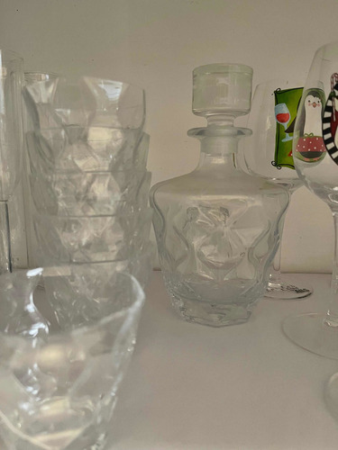 Imagen 1 de 4 de Juego De Botella De Cristal Y Vasos De Whisky