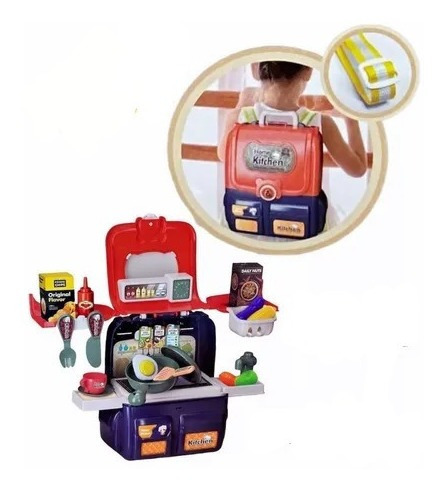 Imagen 1 de 5 de Cocina De Juguete Infantil Mochila Portatil
