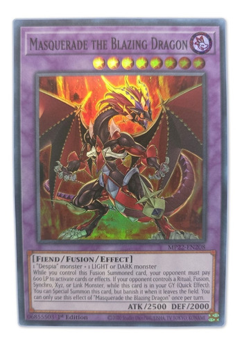 Yugi-oh! Masquerade The Blazing Dragon Mp22-en208 Super