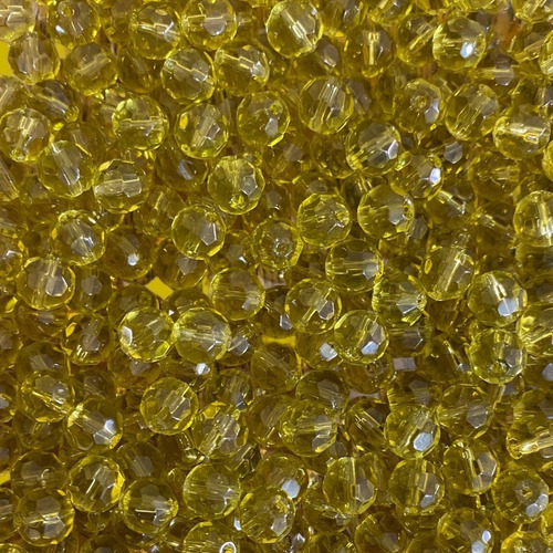 150 Miçangas Contas De Cristal Vidro 8mm Umbanda E Candomble Cor Dourado Esverdeado