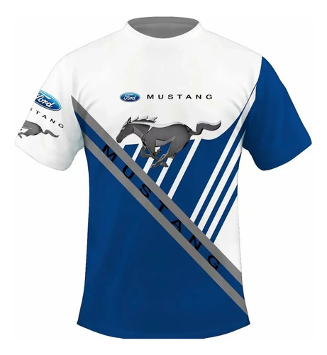 Camiseta Casual Impresa En 3d Con Patrón Mustang Ford