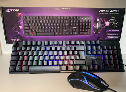 Imagen 3 de 4 de Kit de teclado y mouse gamer Noga NKB-512 Español España de color negro
