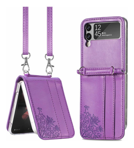 Funda Lbyzcase Para Galaxy Z Flip 4 Purple Mandala