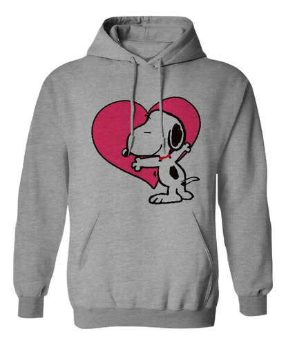 Sudadera Con Capucha Snoopy Abrazando Al Corazon Amor Rosa