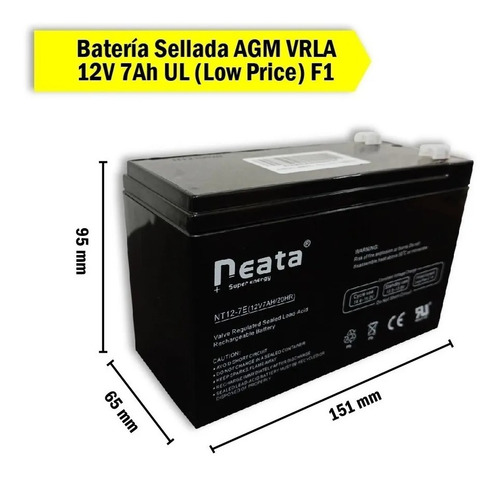Imagen 3 de 7 de Batería Neata 12v/7ah - Ups Y Otros- 12 Voltios 7 Amperios