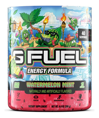 G Fuel Polvo Energetico De Sandia Y Menta, Sin Azucar, Suple