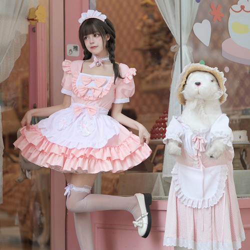 Conjunto De Vestidos De Sirvienta De Cosplay De Talla Grande