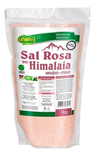 Sal Rosa Do Himalaia Premium Fino Para Churrasco 1kg Unilife