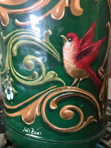 Imagen 7 de 10 de Tarro Lechero Pint Mano C/filete Porteño L. Zorz. Deco Único