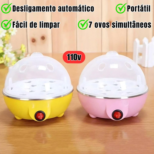 Cozedor De Ovos Eletrico Egg Cooker Portatil 7 Espacos 110v