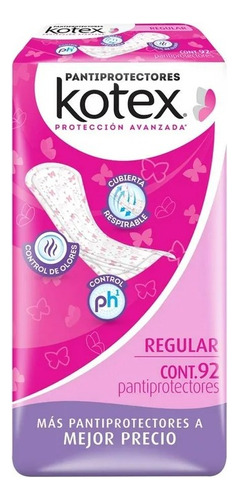 3 Pza Pantiprotectores Kotex Diarios Regular 92 Pzas