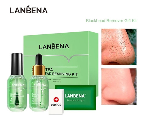 Serum Lanbena Kit Ácido Hialurónico Quita Poro Puntos Negros Tipo De Piel Mixta