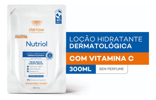 Loção Hidratante Corporal Nutriol Peles Secas Refil S/perfum