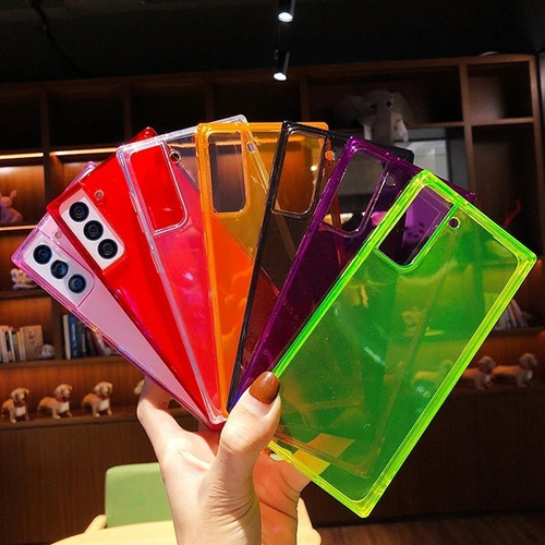 Funda Tpu Color Transparente Intenso Para Samsung S21 Ultra