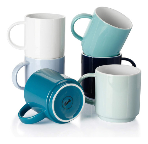 Juego De 6 Tazas Apilables Porcelana 283 Ml Especialescafé