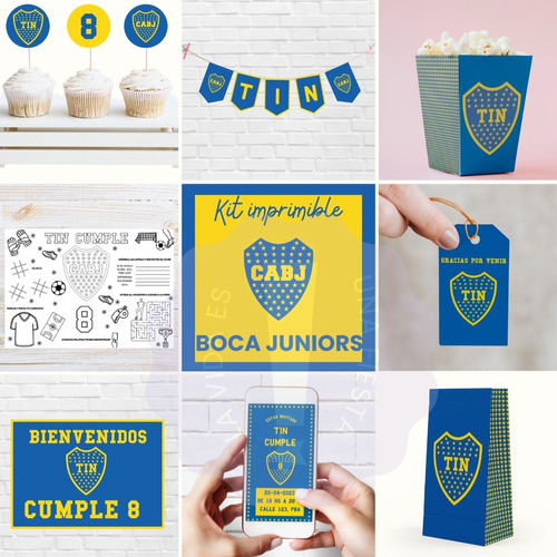 Kit Imprimible Boca Juniors - Decoracion Cumple Boca