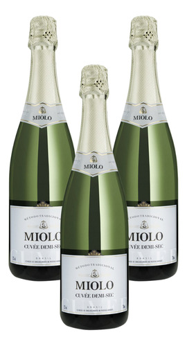 Kit 03 Un - Espumante Miolo Cuvee Demi Sec 750 Ml